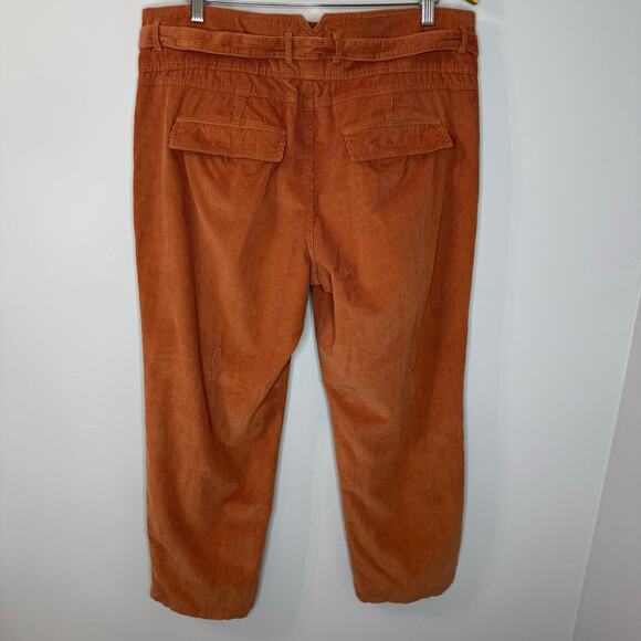 Sundance Emily Softest Corduroy Crop Pants Tie Coral Casual Relax Sz 16 - Picture 4 of 12